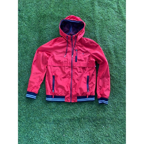 Tommy Hilfiger Other - Tommy Hilfiger Red Windbreaker Jacket Coat Lightweight Full Zip S